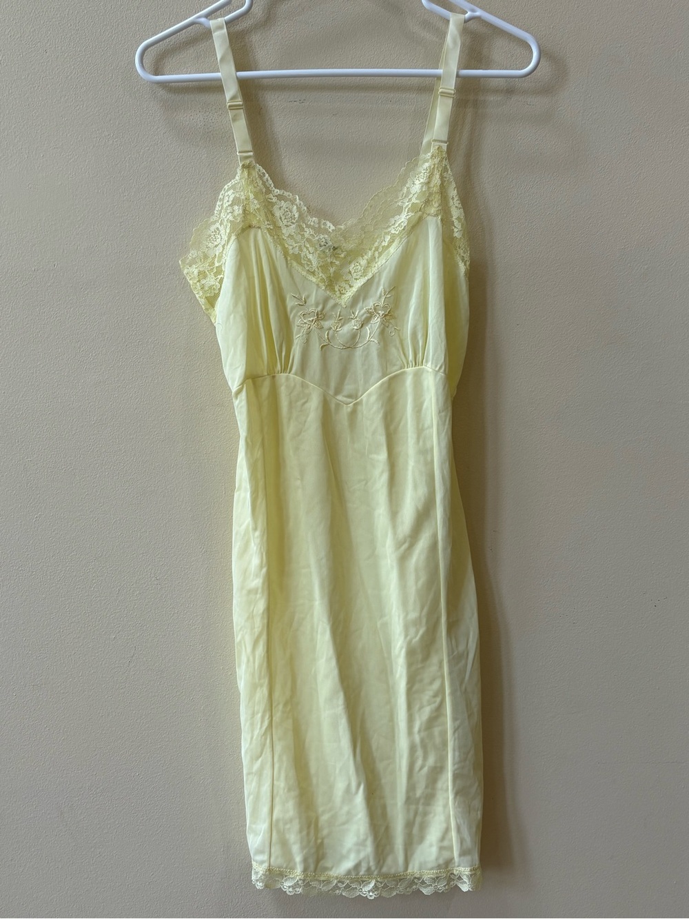 Vintage Loomcraft Yellow Embroidered Slip Dress